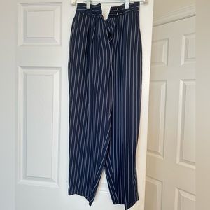 ARITZIA BABATON DRESS PANTS - NAVY & WHITE STRIPES
